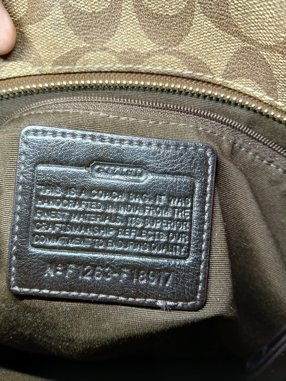 Coach Peyton Signature Heritage Tote Bag Brown F18917 Flawed - Picture 10 of 16